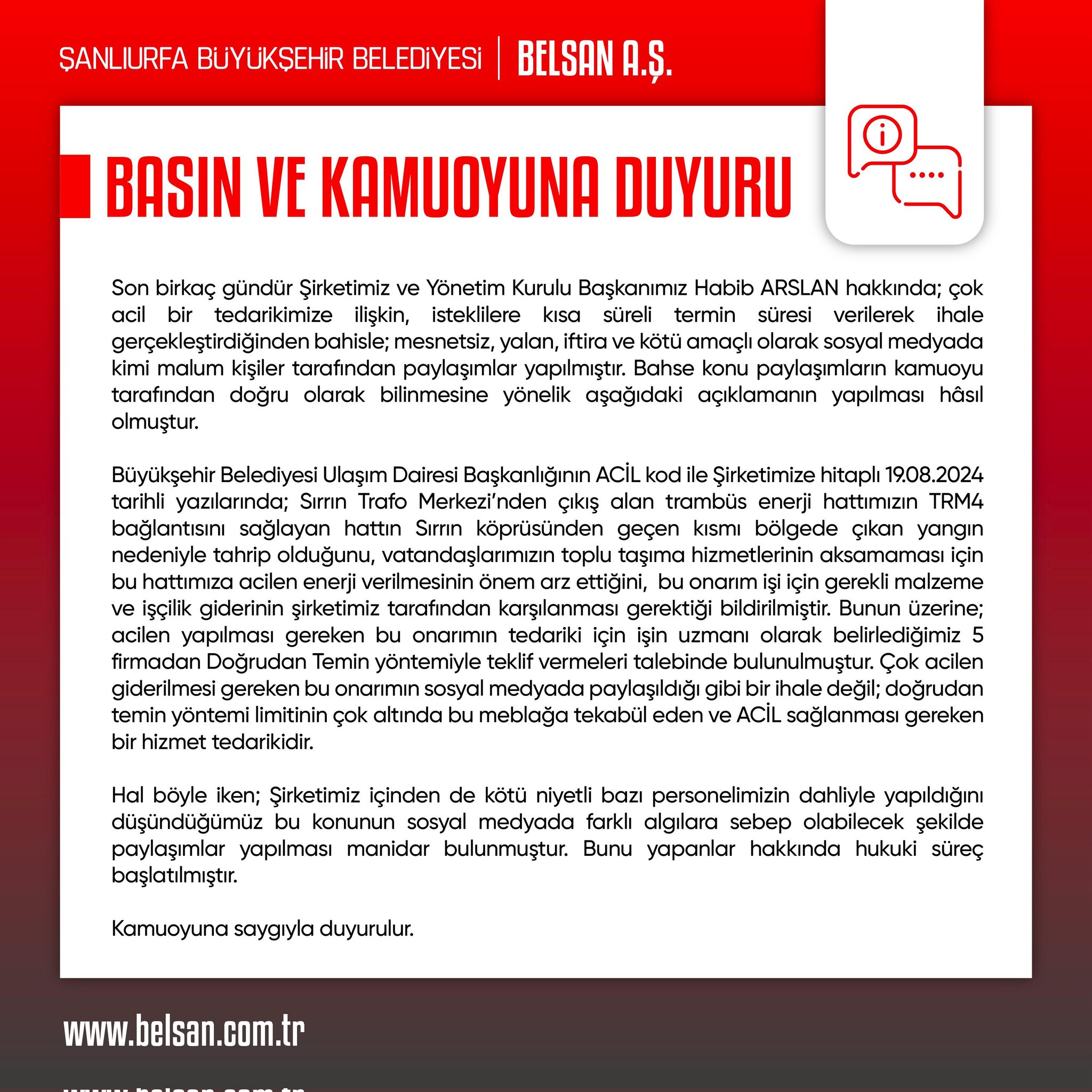 BELSAN'dan o iddialara açıklama