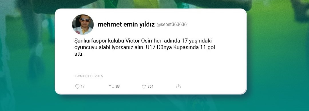 Osimhen'i yıllar önce Urfaspor'a önermişler