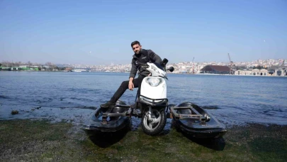 Hem denizde hem karada gidebilen motosiklet yaptı