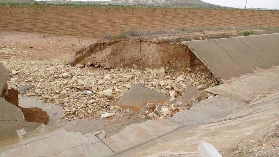 Sulama Urfa'da sulama kanalı yoğun yağışlara dayanamadı