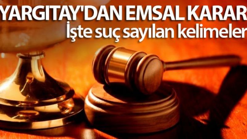 Yargıtay'dan karar...O kelimeleri kullanan şimdi yandı!