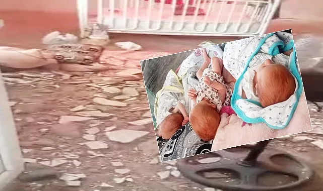 Üçüz bebekler tavan çökmesi sonucu yaralandı