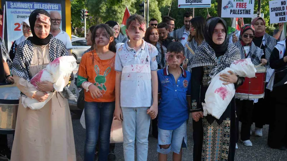Gaziantep’te Filistin’e destek yürüyüşü yapıldı