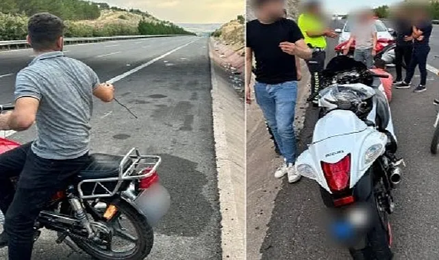 Otoyolda yarış yapan motosiklet sürücülerine ceza yağdı
