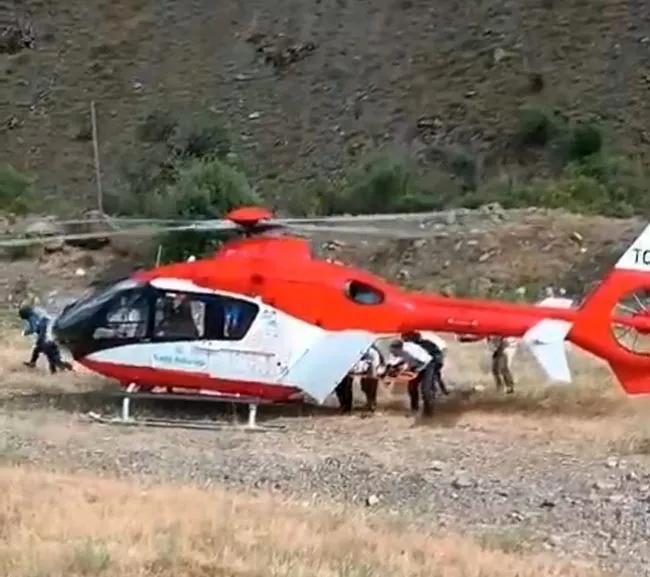 Ambulans helikopter 40 yaşındaki hasta için havalandı
